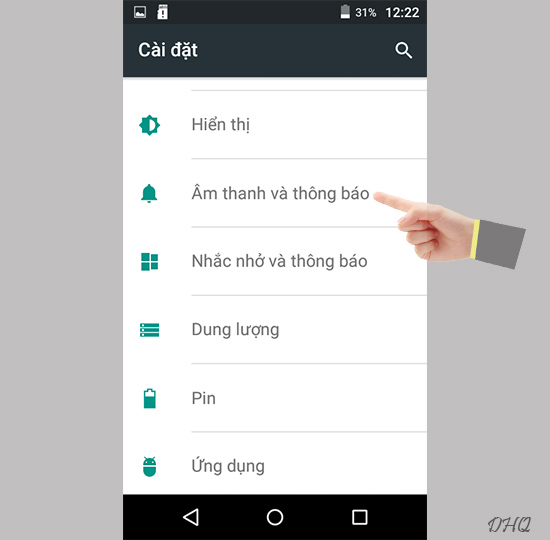 Chọn âm thanh và thông báo